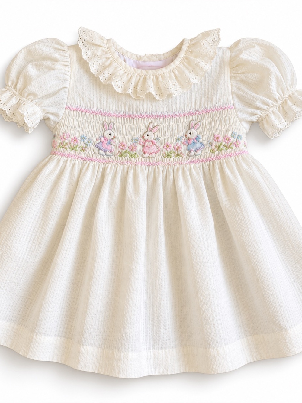 Vintage House of Hatten Smocked Bunny Dress 4T Like New
